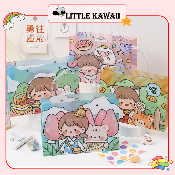 Túi nhựa đựng quà size 27x9x19cm mẫu bé gái cute