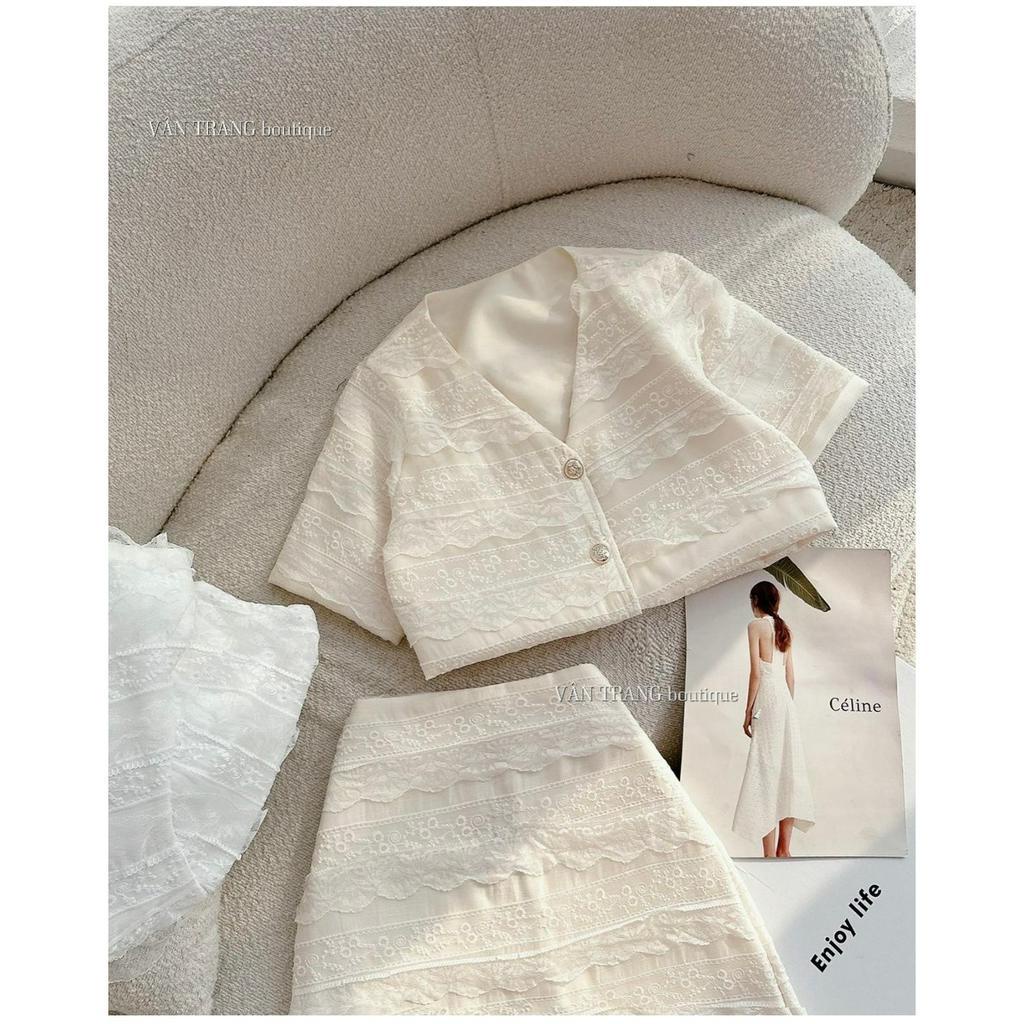 Set Áo Ren + Chân Váy Ren Tiểu Thư Sang Chảnh