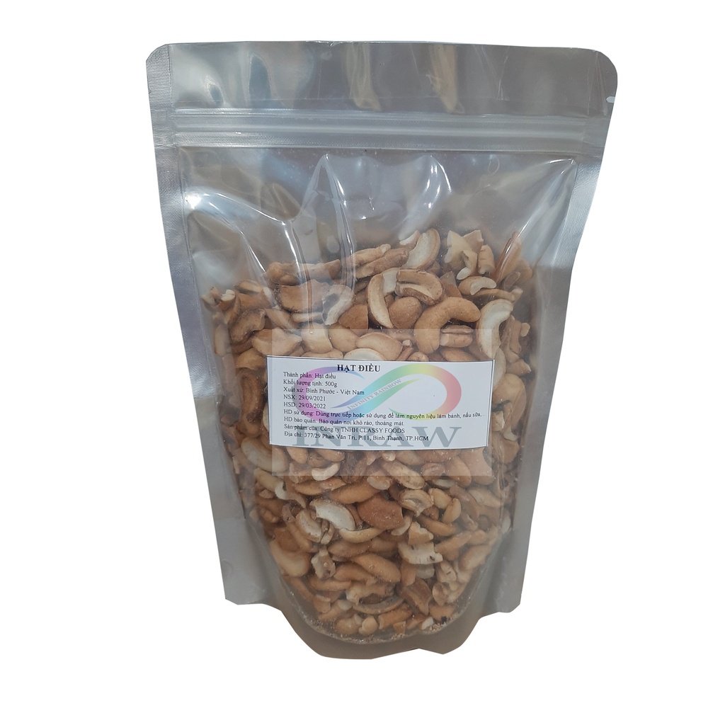 Hạt Điều Bể Đôi Tách Vỏ Túi 500g - Giao thương hiệu ngẫu nhiên