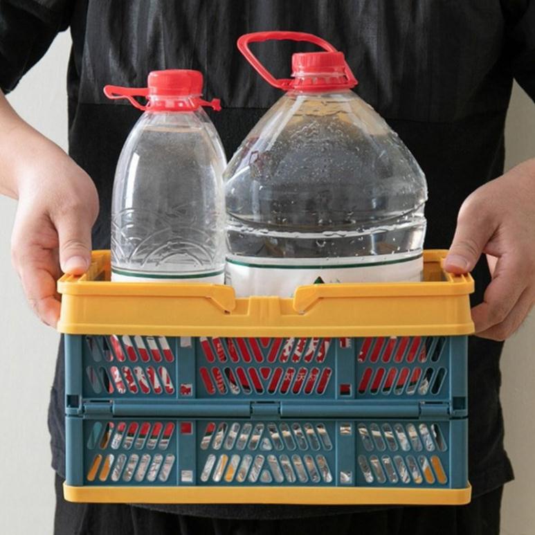 Giỏ nhựa đựng đồ mua sắm gấp gọn