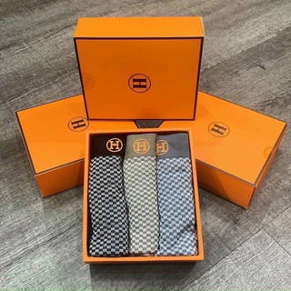 HỘP 3 QUẦN SỊP ĐÙI NAM CHỮ HERMES HỘP CAM HÀNG SIÊU ĐẸP