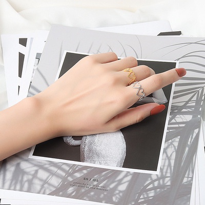 Nhẫn Hở Mạ Vàng Hình Trái Tim Phong Cách Âu Mỹ Cho Nữ