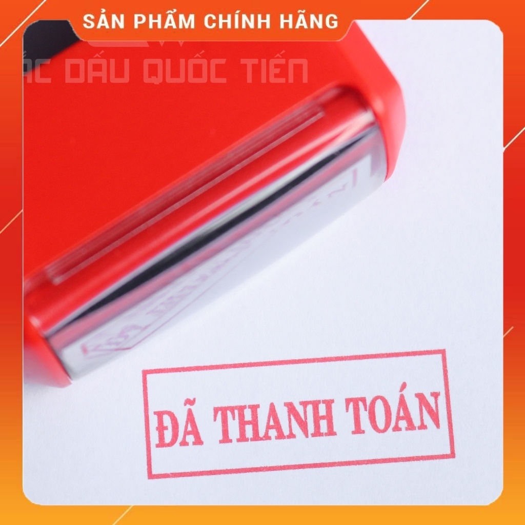 Con dấu đã thanh toán có mực sẵn đóng hơn 1000 lần kích thước 14x38mm,20x47mm,22x28mm