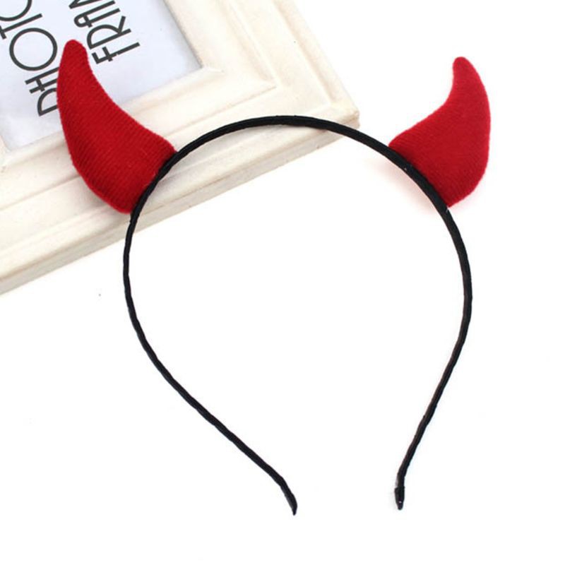 Cài tóc sừng quỷ hóa trang Halloween đơn giản đáng yêu