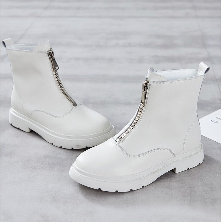 Giày baby nữ SS21  Cổ cao đế tăng chiều cao 4cm bằng da - trắng và đen | BigBuy360 - bigbuy360.vn