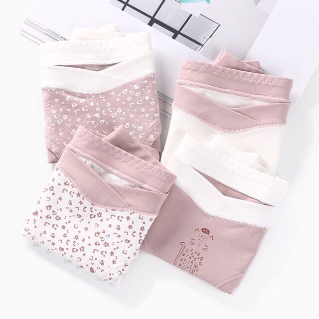 Quần lót bầu và sau sinh cạp chéo cotton