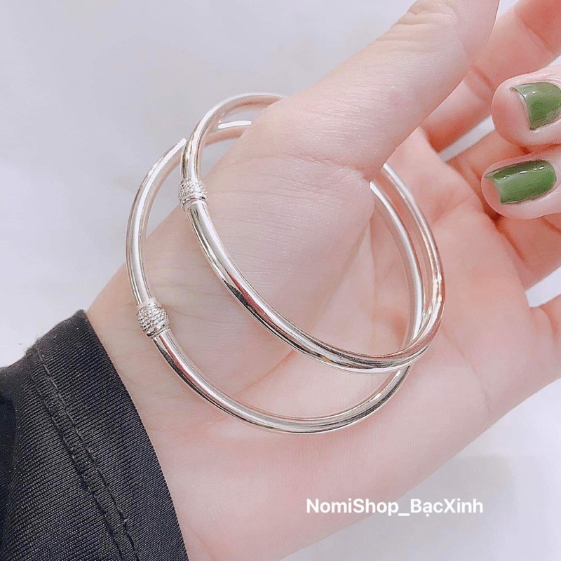 Vòng trơn dẻo người lớn có đủ size chuẩn bạc đẹp Mainomi Shop Bạc Xinh