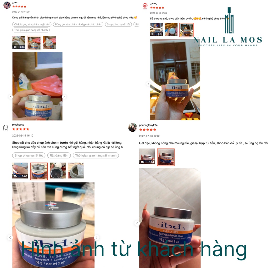 Gel đắp móng IBD 56g loại tốt không nóng không chảy - Màu trong suốt