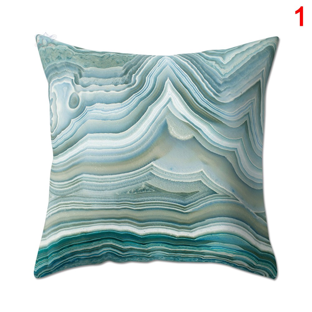 VN Áo Gối Khổ Vuông 45x45cm In Họa Tiết Đá Cẩm Thạch Trang Nhã
