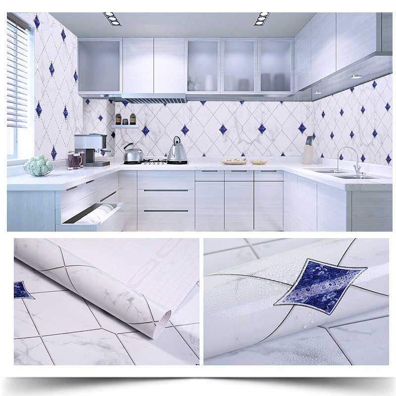Decal dán bếp tráng nhôm khổ 5 mét, giấy dán tường bếp chống dầu mỡ chịu nhiệt