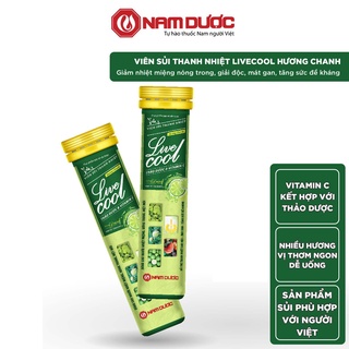 Viên sủi thanh nhiệt Livecool Nam Dược hương chanh 16 viên x4g hỗ trợ giảm