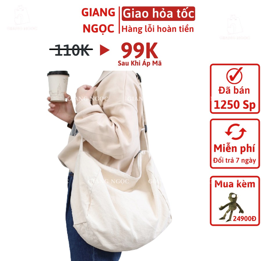 Túi đeo chéo/đeo vai (VẢI BỐ COTTON CANVAS MỀM) - HỘP | WebRaoVat - webraovat.net.vn