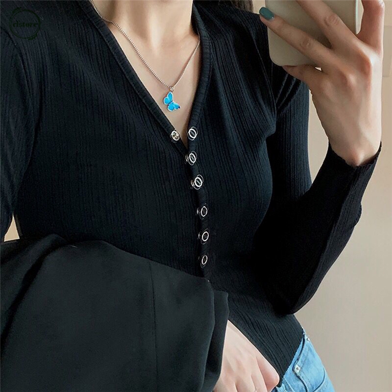 Dây Chuyền Mặt Hình Bướm Nhiều Màu Sắc Phong Cách Harajuku