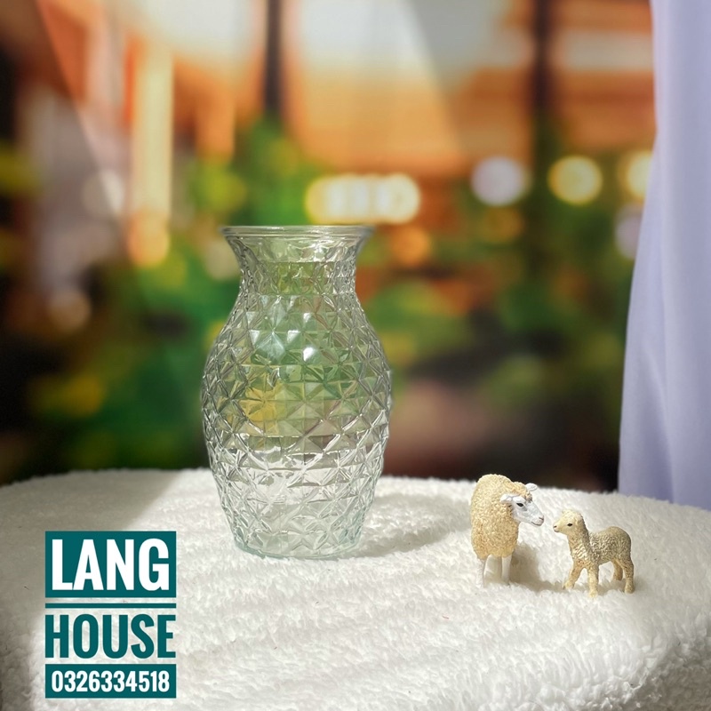 Lọ Hoa - BÌNH HOA THUỶ TINH ĐẸP mã LHTT001 Cao 20cm Trang Trí Decor Phòng Khách