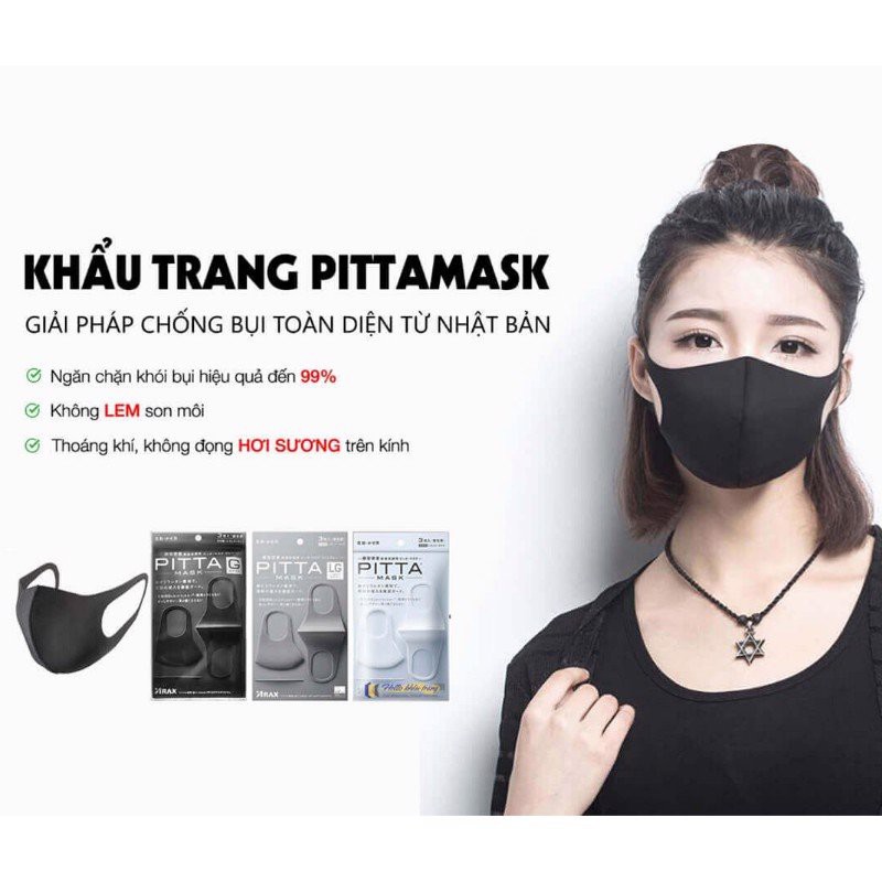 Khẩu trang 3d vải kháng khuẩn,khẩu trang than hoạt tính chống bụi PITTA MASK REMAX ICYBENET | BigBuy360 - bigbuy360.vn