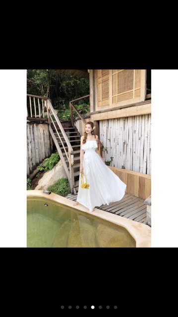 [Mã WAMT1505 giảm 10K đơn 0K] Đầm Trắng Xẻ Tà Phối Bèo,Maxi Đi Biển, kèm hình ảnh thật | BigBuy360 - bigbuy360.vn