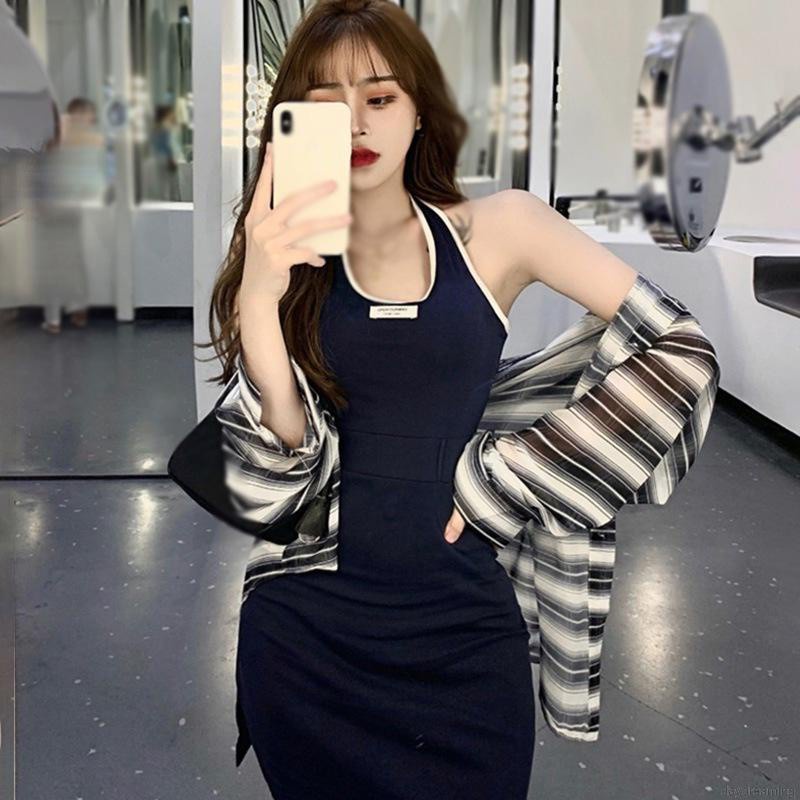 Đầm Sát Nách Màu Sắc Tương Phản Thiết Kế Ôm Sát Quyến Rũ | BigBuy360 - bigbuy360.vn