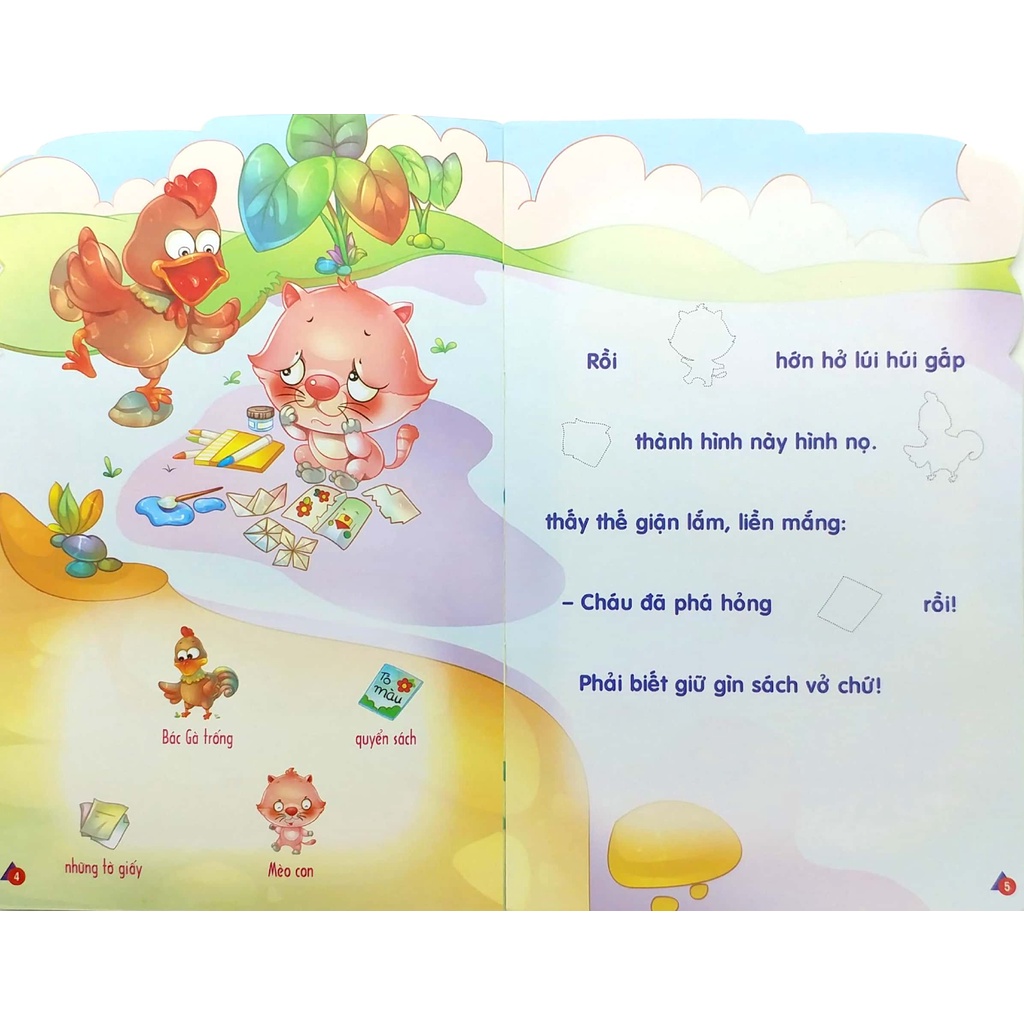 Sách Kể Chuyện Dán Hình 3 - Mèo Con Và Quyển Sách