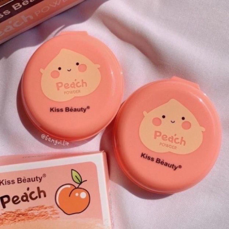 Phấn nén trái đào kiềm dầu Peach Powder Kiss beauty