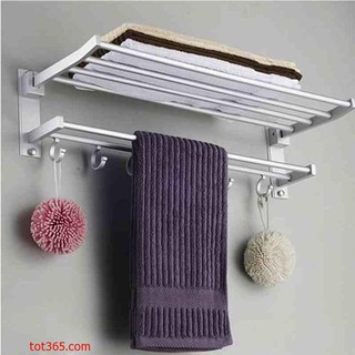 Giá treo khăn tắm inox 2 tầng -Móc treo quần áo sau cửa rất tiện