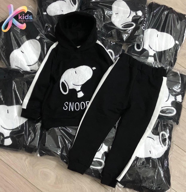 Bộ nỉ da cá Snoopy HM cho bé trai
