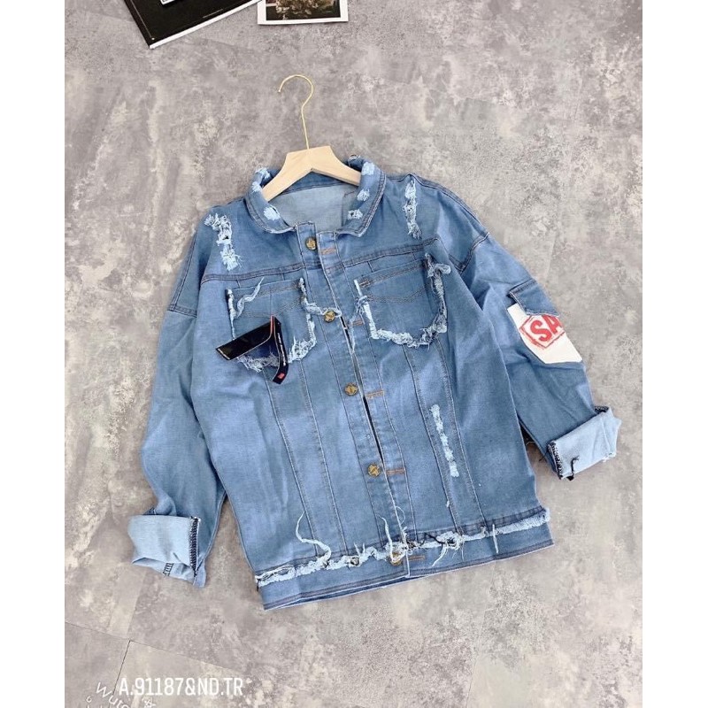 Áo khoác bò cổ đức rách (DH/TR ) | BigBuy360 - bigbuy360.vn