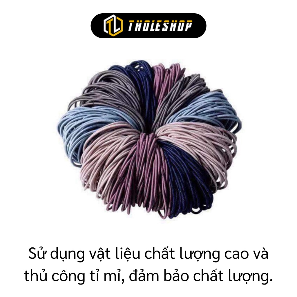Dây Cột Tóc - Combo 100 Dây Buộc Tóc Trơn Thun Co Giãn Cho Các Bạn Gái  4636