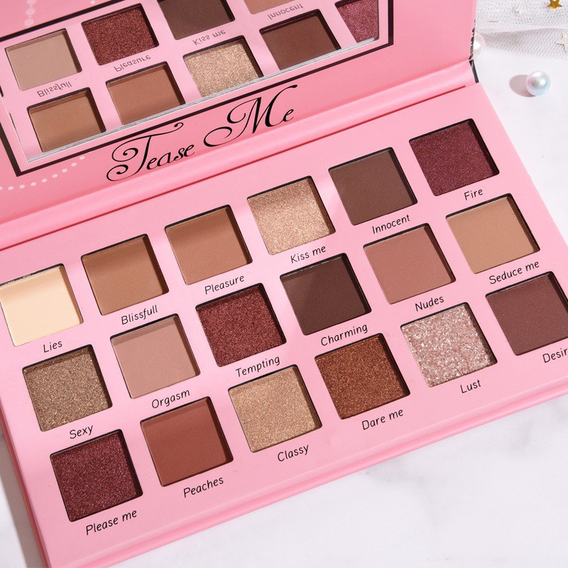 Bảng phấn mắt Beauty Creations TEASE ME 18 màu nhung lì/lấp lánh | BigBuy360 - bigbuy360.vn