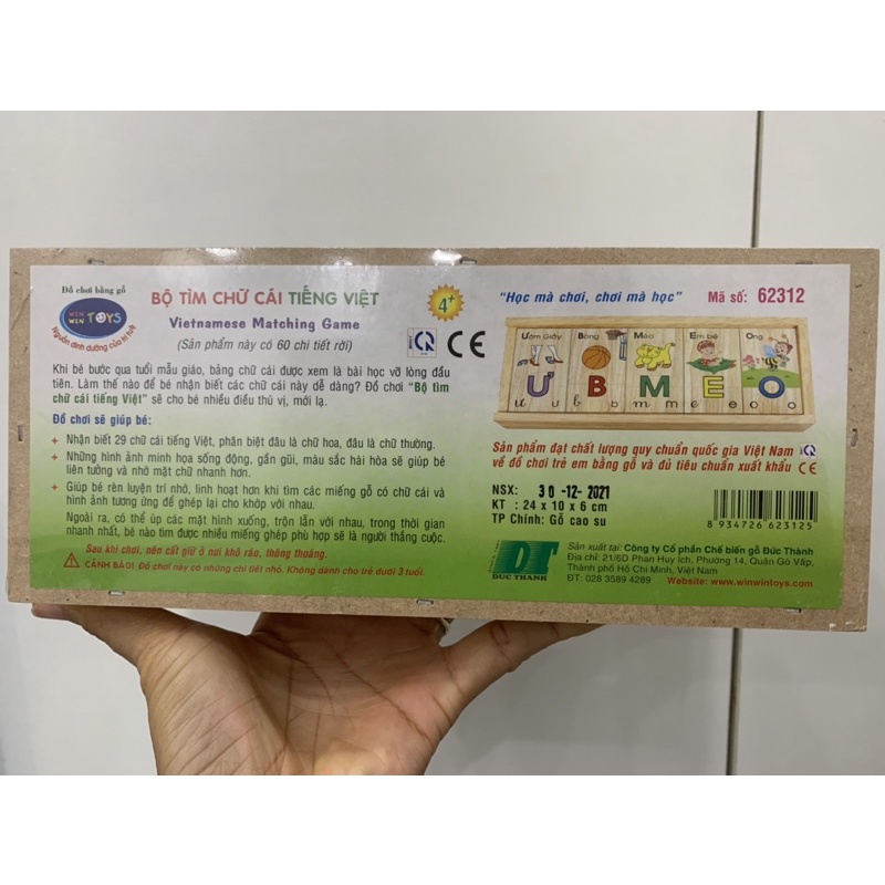 ☘️Gỗ- Ghép chữ cái cho bé29 chữ cái TV