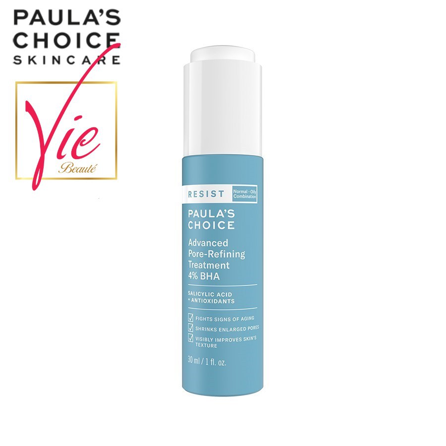 Paulas Choice 4% BHA Serum tái tạo &amp; phục hồi da mụn, lão hóa - Paula's Choice Resist Advanced Pore Refining Treatment