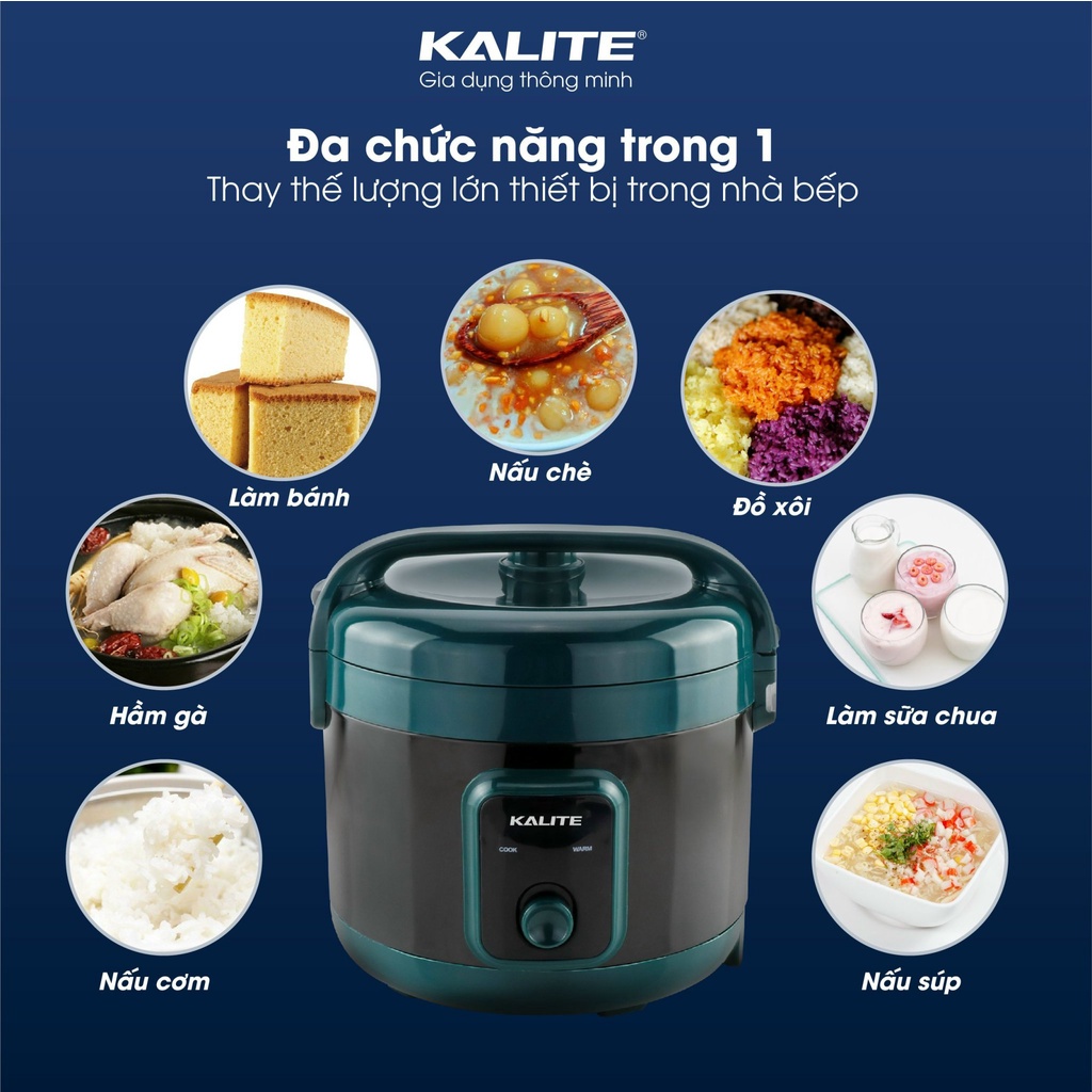 [Mã ELHADEV giảm 4% đơn 300K] Nồi cơm điện Kalite KL 618 dung tích 1.8L nấu cơm dẻo thơm ngon