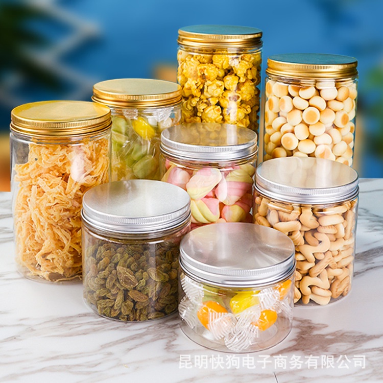 HỦ NHỰA NẮP NHÔM Vàng/ Bạc Có Nắp LÓT - HỦ PET trong suốt 50gr/100gr/ 200gr/ 250gr / 300gr/ 500g/ 750g/ 1kg
