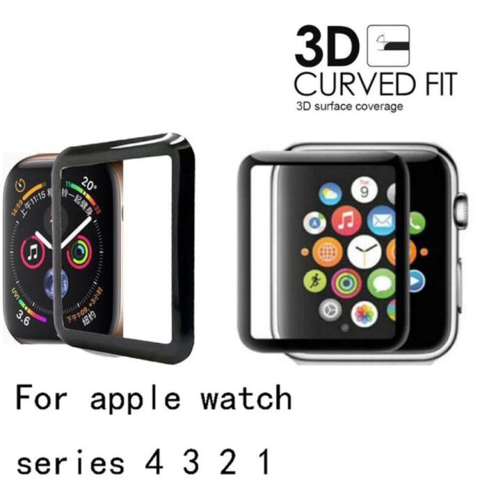 Kính cường lực 3D bảo vệ màn hình đồng hồ thông minh Apple Watch iwatch 44mm 42mm 38mm màu đen