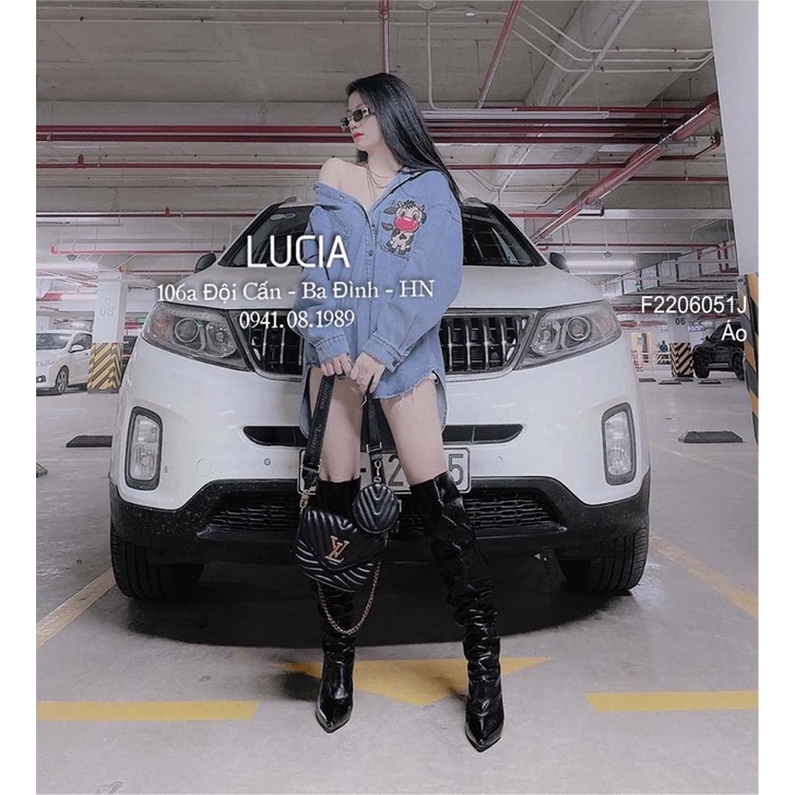 Áo sơ mi jeans bò sữa