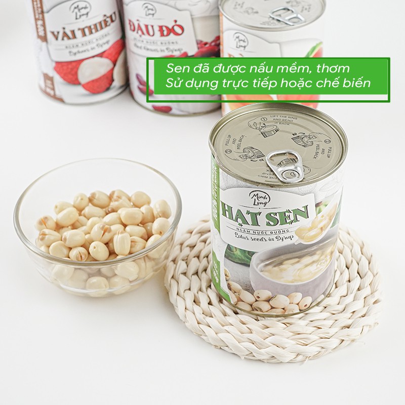 Hạt sen nước đường Asia Home Cát Long hộp nhỏ 425gr