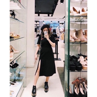 chân váy đen xẻ