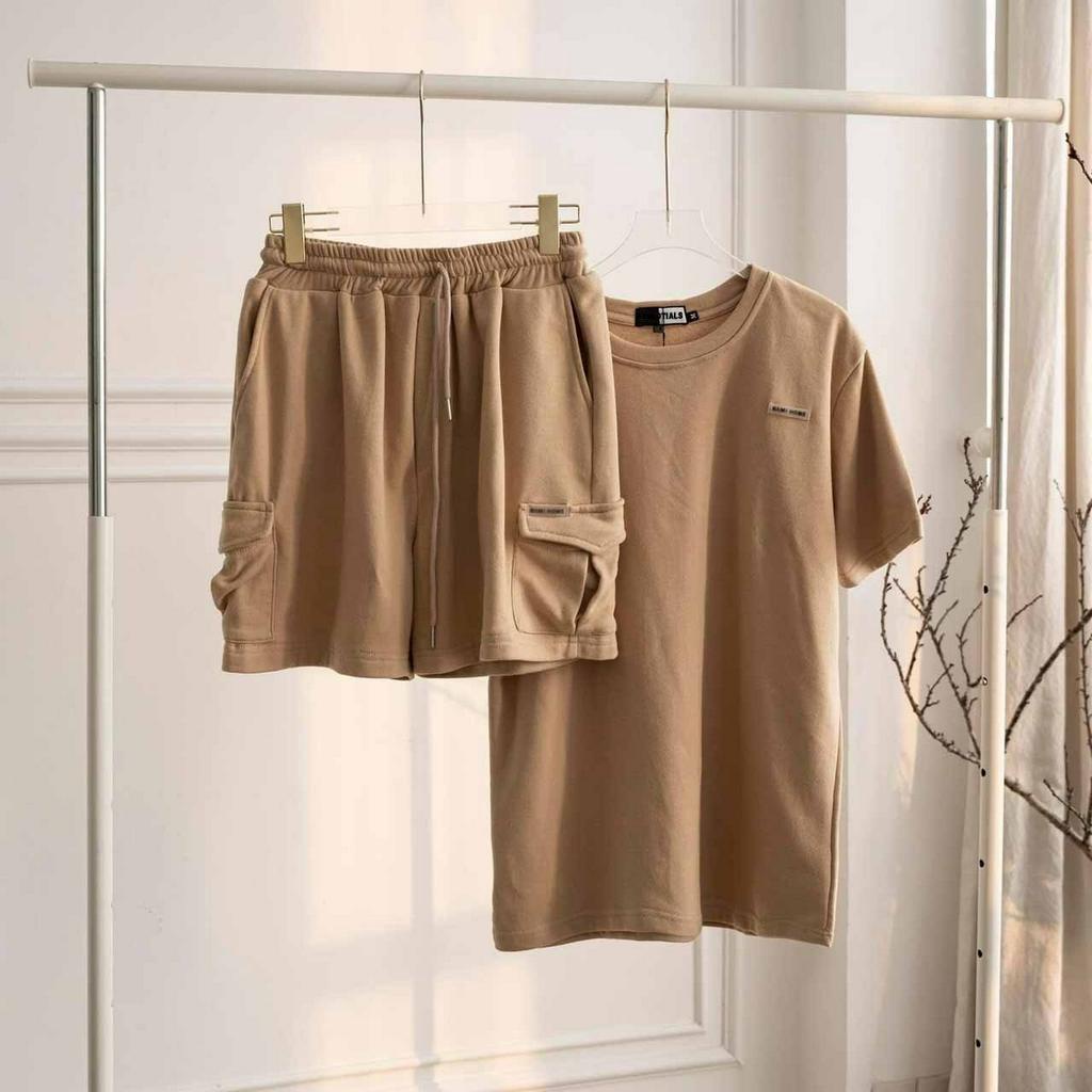 đồ bộ mặc nhà ESSEOTIALS vải thun da cá siêu mát - bộ thể thao chất thấm hút mồ hôi phong cách thể thao trẻ trung