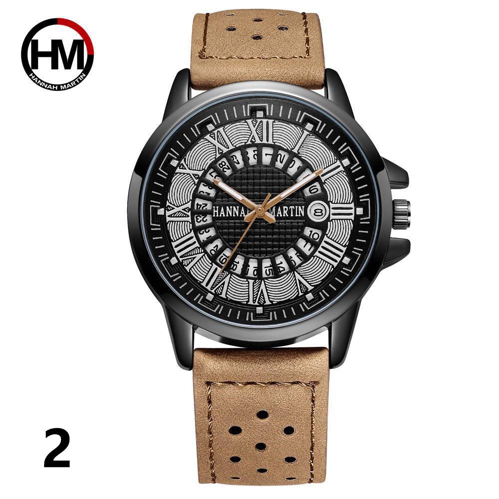 Mens Watches Sport Leather Men Waterproof Wristwatch