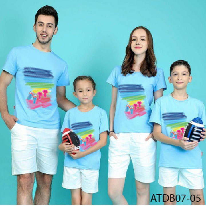 ÁO THUN ĐI BIỂN CHO GIA ĐÌNH HAY NHÓM IN HỌA TIẾT VẾT GẠCH 7 MÀU SIÊU HOT ĐỦ MÀU ĐỦ SIZE - ATDB07