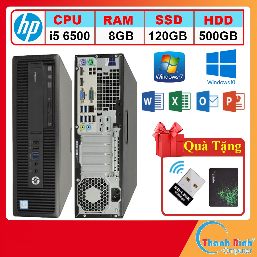 Máy Tính Đồng Bộ 💟ThanhBinhPC💟 Máy Tính Văn Phòng - HP ProDesk 600G2 ( Core I5 6500/ 8GB/ 120G/ 500G ) - Bảo Hành 12T.