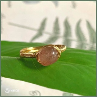Nhẫn đá Sunstone handmade