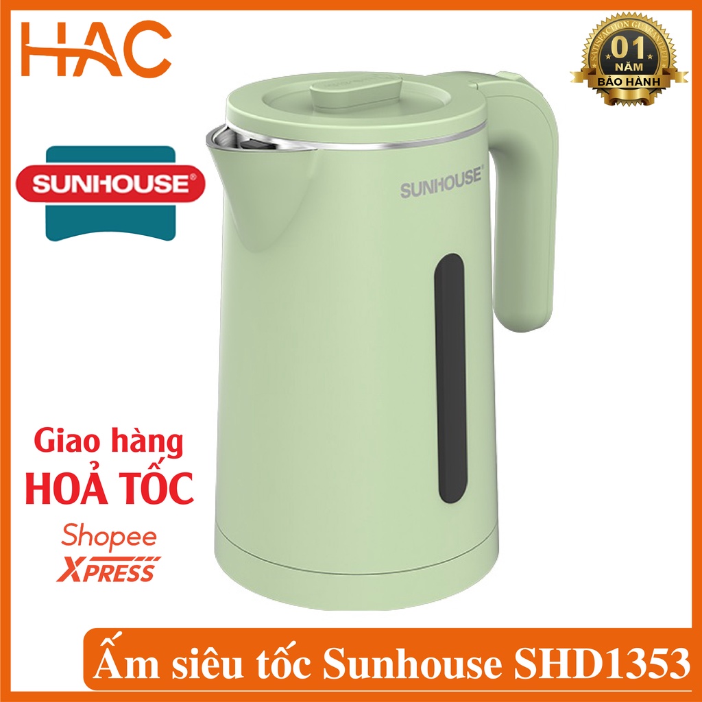 ẤM SIÊU TỐC INOX 2 LỚP CHỐNG BỎNG CAO CẤP 1.8L CHÍNH HÃNG SUNHOUSE SHD1353