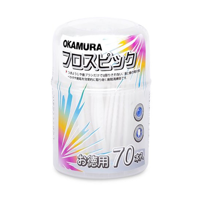 Combo 10 Hộp Tăm chỉ nha khoa Okamura Japan (hộp 70 cây*10)