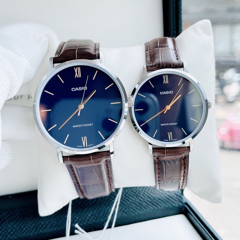 Đồng hồ kim dây da couple nam nữ Casio VT01 giá tốt nhiều mẫu