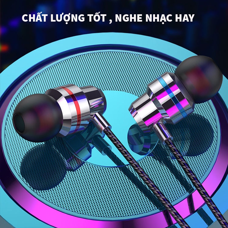 Tai nghe Nhét Tai điện thoại di động có dây Hitoor HX608 Điều khiển dây đa năng Điều chỉnh chân cắm 3,5m