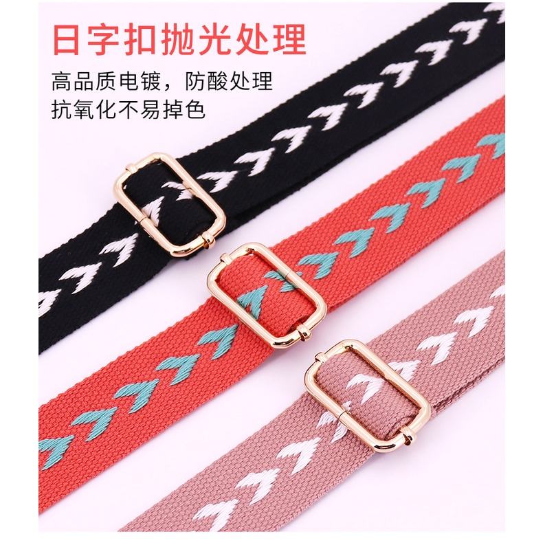 Dây Đeo Túi Xách Vải Canvas 38mm Màu Tương Phản Phong Cách Mới 2022