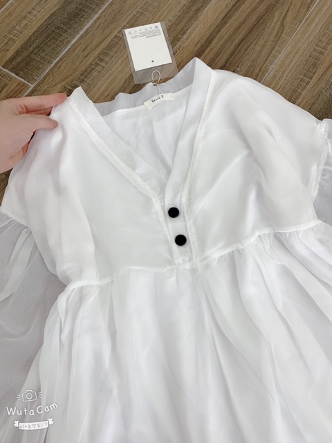 ÁO BABY DOLL TRẮNG TAY VOAN