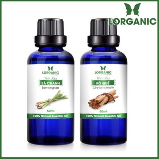 Combo Tinh Dầu Sả Chanh Lorganic + Quế Lorganic