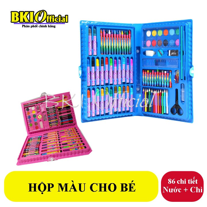 Bộ hộp màu 86 món cho bé gái và trai - MAU86