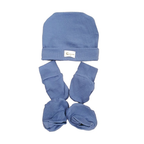 Goosekids Bao tay bao chân mũ sơ sinh cho bé | Set đồ sơ sinh newborn thu đông Vải borip dày dặn co giãn tốt